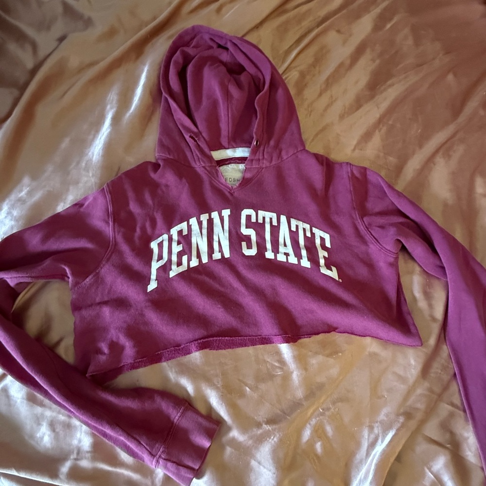 Penn State Women's Cropped Hoodie - Maroon